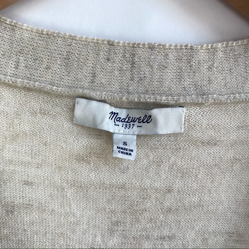 Madewell Tan Button Down Lightweight Cardigan - Picture 4 of 5